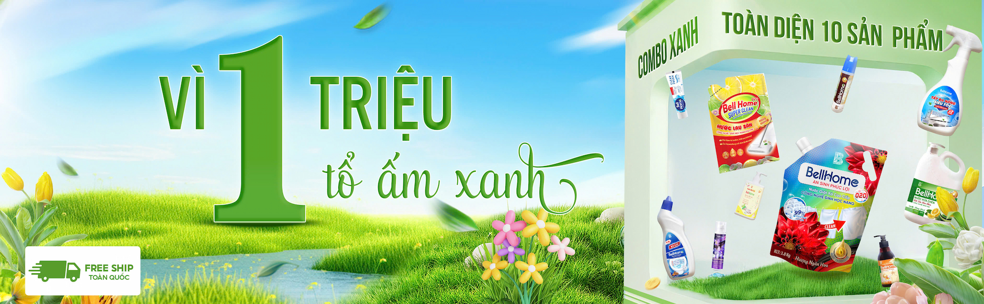 banner combo xanh